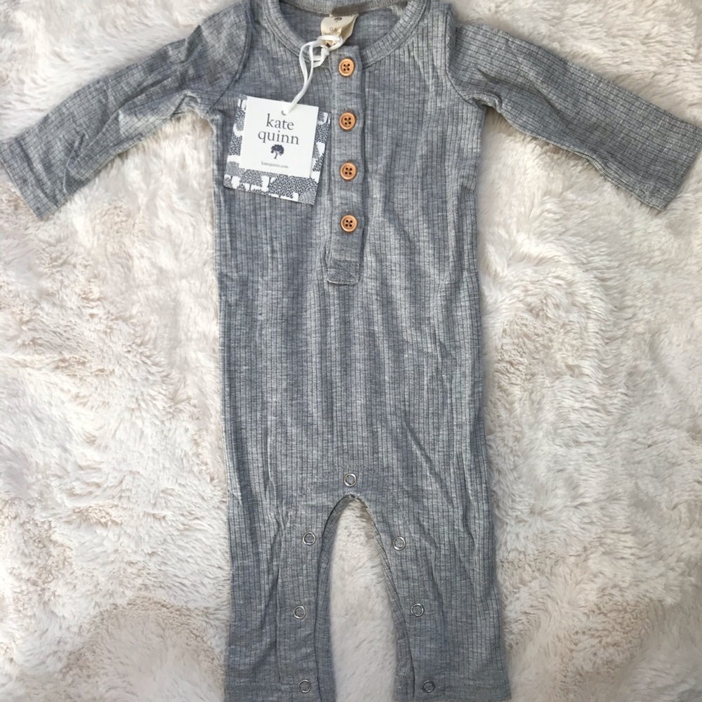 Kate Quinn Heathered Grey Longsleeve Union Suit 0-3